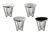 Salina Side Table 45cm Silver Base - White Marble