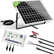 ECO-WORTHY Solar Panel Kit 25W 12V MONO: 25W Solar Panel + Mounting Bracket + SAE Connection Cable + 10A Charge Controller for Car RV Marine Boat