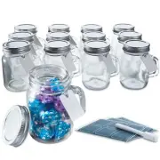 Otis Classic Glass Mason Jars - Mini Mason Jar Glasses with Lids & Handles fo...
