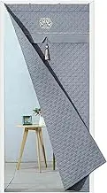 Door Curtain, Winter Door Curtain with Lace-up, Cloth Thicken Cotton Fiber Fill, Temporary Door Window Insulation for Winter, Curtains for Bedroom Door(Grey,100 * 210cm/39 * 83in)