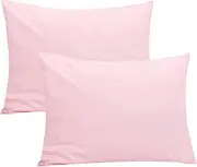 Baby Toddler Pillowcase, Plain Cot Bed Pillow Pair Cases 40 x 60cm, 2 Pack 100% Cotton Soft Pillow Cover for Boys & Girls Bedding, Kids Travel Pillow Pillowcase with Envelope Closure（Pink）