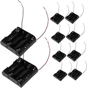 HOMOBABE 12Pcs Portable Plastic Battery Holder Box for Classroom Projects and Outdoor Activities Compact Design with Switch for Sturdy and Durable Construction