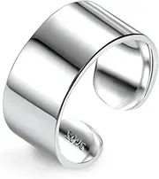 [ALEXCRAFT] Ring Silver 925 Women Men Open Adjustable Gifts for Girlfriend Mom Girls Valentine's Day