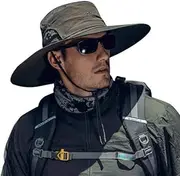 [outret] Sun Hats for Men/Women with UPF 50+ UV Protection, Wide Brim Waterproof Breathable for Cycling, Fishing, Hiking, Golf, Climbing, Safari, Boating, Gardening and Other Outdoor Sports Army Green