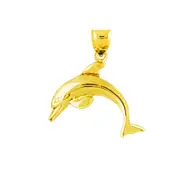 14K Gold Dolphin Calf Charm