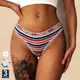 3PCS/Set Women Cotton Seamless G-string Sexy Striped Thongs