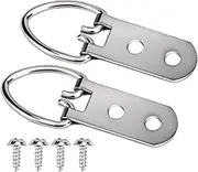 KEILEOHO 200 PCS Heavy Duty D Ring Picture Hangers with 400 PCS Screws, Double Hole D Hooks for Picture Hanging, Durable D Ring Hangers for Hanging Picture Frames, Mirrors, Picture