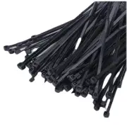 200 Cable Wire Zip Ties 4” Inch Self Locking Black 18Lbs Nylon Uv Resistant