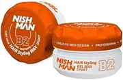 Nish Man Hair Styling WAX B Series - Aqua - Matte - Hair Styling WAX Gel - Variety Listing, Made by Nish Man, Includes Barber & Beauty Packaging (Sport)