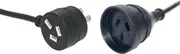 Powertran 10m Black Mains Extension Piggyback Lead