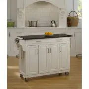 Homestyles Create-a-Cart Wood Rolling Kitchen Cart in Off White