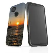 For Google Pixel 4a Case Armour Protective Cover Sailing Sunset