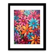Modern Art Colorful Flower Framed print Art Poster