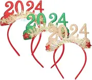 [CHILDWEET] 2024 Year Party Supplies Sequin Headband Stylish Christmas Headband for Hair Accessory