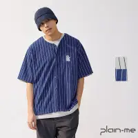 在飛比找蝦皮商城優惠-【plain-me】PM-LOGO條紋棒球衫 PLN0121