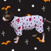 Master of Fright Cat Romper Pyjamas Sphynx Clothes Clothing Jumper Jumpsuit