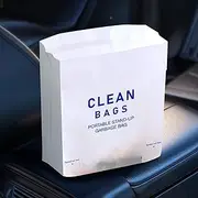 60 Pack Leakproof Disposable Car Garbage Bags, Stand Stick Dual-Use Car Trash Bags Disposable, Self-adhesive Large Capacity Garbage Bag for Car,Travel,Kitchen (60)