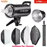 Godox SK400II Studio Strobe Flash Head with Reflector + Softbox + Light Stand