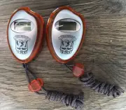 2 Translucent Stopwatchs Orange - Clock, Alarm, Stopwatch, Day Of Week 2 PACK