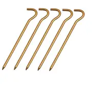 5Pcs/Set 18cm Aluminum Alloy Tent Spikes with Hook Garden Stakes Ground Spikes for Hammock Camping Wind Rope Awning Canopy gold