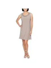 R&M RICHARDS PETITE Womens Brown Unlined Pullover Sleeveless Dress Petites PM