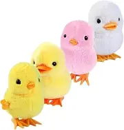LOPUNER 4pcs Wind Up Chicken Duck for Interactive Party Plaything No Batteries Needed Educational for Boys for Birthdays and Gatherings