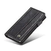 Caseme For Iphone 8 and 7 Texture Horizontal Flip Card Slots Leather Case With Magnetic Clasp and Wallet (Black)