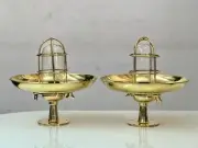 Nautical Brass Bulkhead Ceiling Lights | Vintage Home Decor - Set of 2