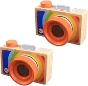 ibasenice Early Learning Toys 2pcs Kids Educational Kaleidoscope Camera Shape Multi-Prism Patterns