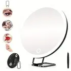Led Makeup Mirror Compact Handheld 360 Degrees Rotary Magnifying with Light