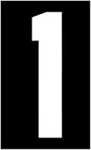 White"1" Iron On Numbers 8 Inch Number for Sports T-Shirt Jersey