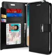 Goospery iPhone X Xs Flip Wallet Case Cover Extra Card Slots Apple [Black]