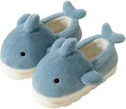 [Zuwxeu] Plush Home Slippers for Men and Women, Cartoon Shark Animal Cotton Slippers, Winter Indoor Warm Slippers, Soft and Comfortable Thick-soled Shoes for Outdoor Slippers