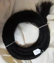 Mane Horse Hair Mecate 22 feet long, 5/8" diameter, Solid Black