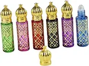 Oshhni 6x Essential Oil Roller Bottles Empty Decorative Pocket Size Refillable 8ml for Outdoor Outgoing Birthday Holiday Home Decor