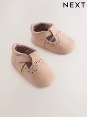Tan Leather Baby T-Bar Shoes (0-24mths) (E66648) | $26