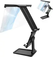 TEHAUX Phone Screen Magnifier Phone Stand Bracket Portable Phone Holder Screen Enlarger Projector Smartphone Stand Phone Stand for Desk Compact Phone Stand Acrylic Black