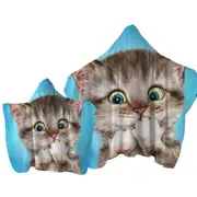 Adorable Cat Sweet Regretful Kitten Towel with Hood