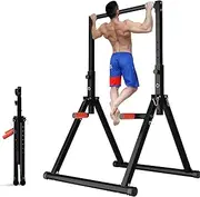DOBESTS Foldable Power Tower Pull Up Bar Station Dip Stands Pull Up Tower Workout Equipment for Home Gym Strength Training Fitness 700 LBS,Height Adjustable Multifunctional Triangular Legs