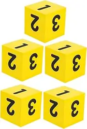 BRIGHTFUFU 5pcs Foam Dice Foam Dice Game Prop Party Playing Supplies Board Game Accessories Teaching Eva Yellow