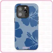 Hibiscus (Blue) iPhone Case Tough Pro 13 Max 16 15 14 MagSafe
