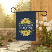 Stand With Ukraine Garden Flag - Support Peace, Stop War, Defend Democracy