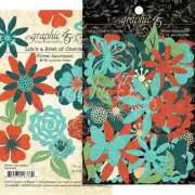 Graphic 45 LIFE'S A BOWL OF CHERRIES Flower Assortment - Ephemera 78pc #4502584