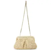 Woven Women Clutch Purse Dumpling Straw Tote Bag Shoulder Straw Crossbody Bag