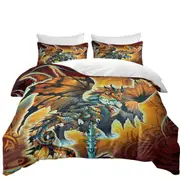 Cool Fantasy Weapon Orange Dragon Thunder Blade Quilt Cover