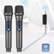 Professional 2 Channel UHF Wireless Dual Microphone Cordless Handheld Mic System