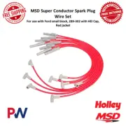 MSD 8.5mm Super Conductor Spark Plug Wire Set Red w/HEI Cap For Ford Small Block (for: Ford)