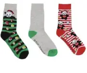 Betsey Johnson Crew socks beary sweet CHRISTMAS PANDA B1