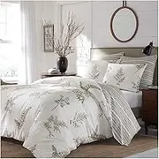 Stone Cottage - Queen Duvet Cover Set, Cotton Sateen Bedding with Matching Shams, Elegant Home Decor (Willow Tan/Beige, Queen)