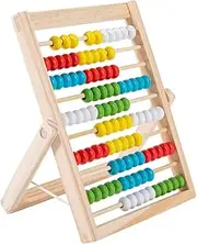 WUSJCOF 1 x 100 Beads, Counting Sticks, Digital Cards, Calculator Frame, Abacus Calculator, Counting Frame from 1-100, Educational Toy for Children from 3 Years